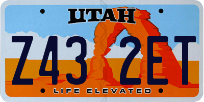 UT license plate Z432ET