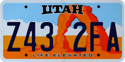 UT license plate Z432FA