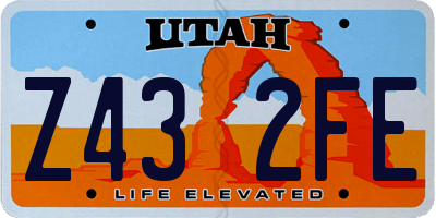 UT license plate Z432FE