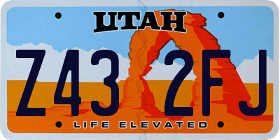 UT license plate Z432FJ