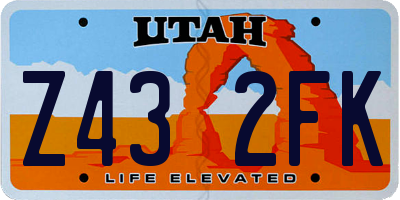 UT license plate Z432FK