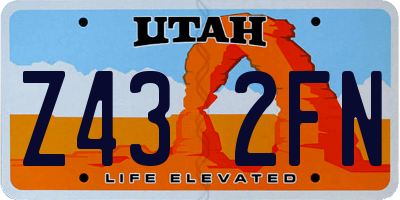 UT license plate Z432FN