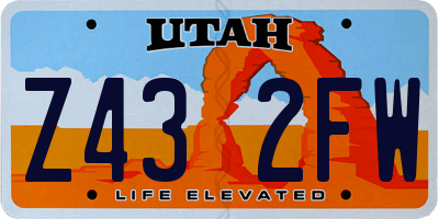 UT license plate Z432FW