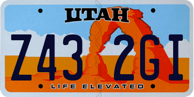UT license plate Z432GI