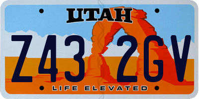 UT license plate Z432GV