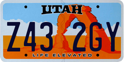 UT license plate Z432GY