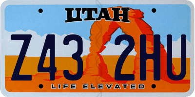 UT license plate Z432HU