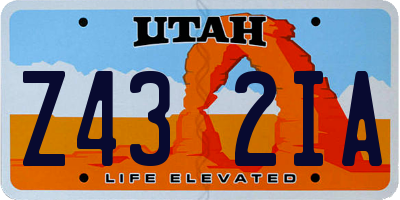 UT license plate Z432IA