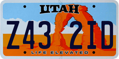 UT license plate Z432ID