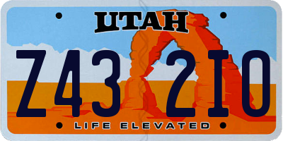 UT license plate Z432IO