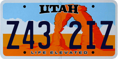 UT license plate Z432IZ