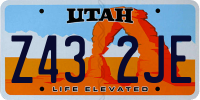 UT license plate Z432JE
