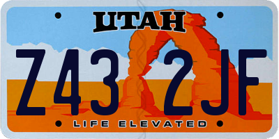 UT license plate Z432JF