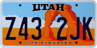 UT license plate Z432JK
