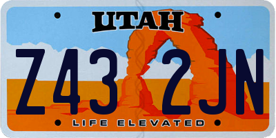 UT license plate Z432JN