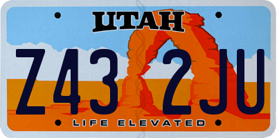 UT license plate Z432JU