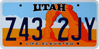 UT license plate Z432JY