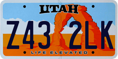UT license plate Z432LK