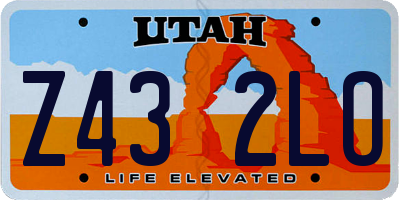 UT license plate Z432LO