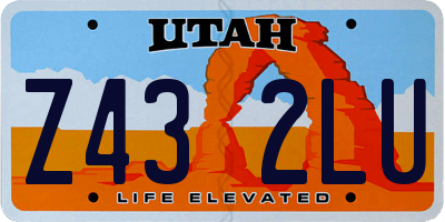 UT license plate Z432LU