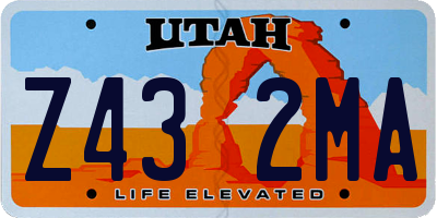 UT license plate Z432MA