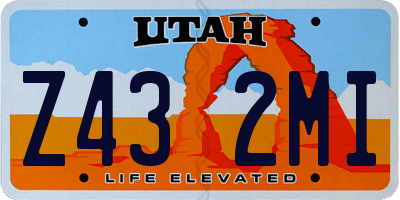 UT license plate Z432MI