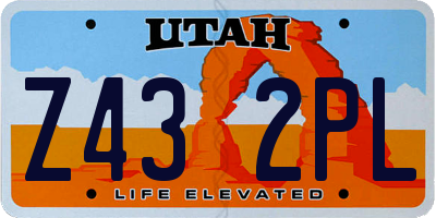 UT license plate Z432PL