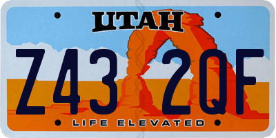 UT license plate Z432QF