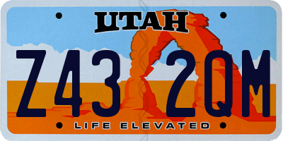 UT license plate Z432QM