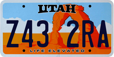 UT license plate Z432RA