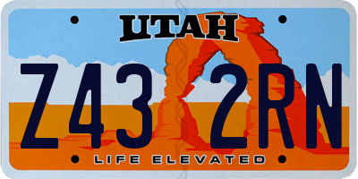 UT license plate Z432RN