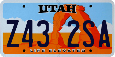 UT license plate Z432SA