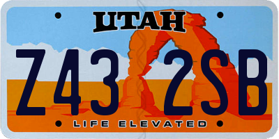 UT license plate Z432SB