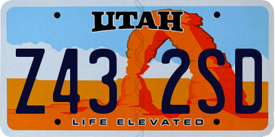 UT license plate Z432SD