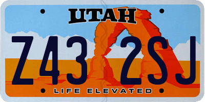 UT license plate Z432SJ