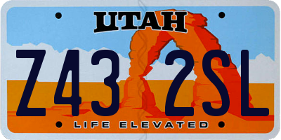 UT license plate Z432SL