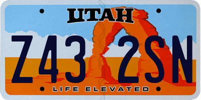 UT license plate Z432SN