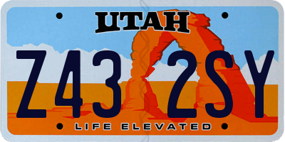 UT license plate Z432SY