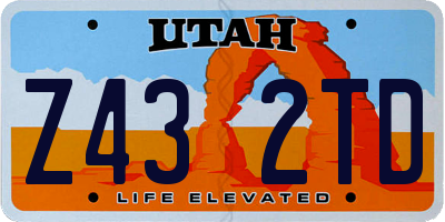 UT license plate Z432TD