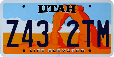 UT license plate Z432TM