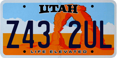 UT license plate Z432UL