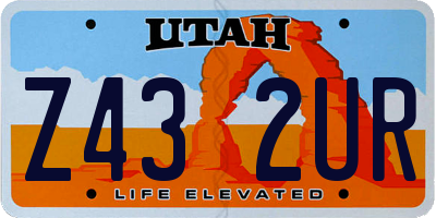 UT license plate Z432UR
