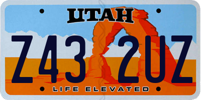 UT license plate Z432UZ
