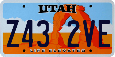 UT license plate Z432VE