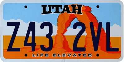 UT license plate Z432VL