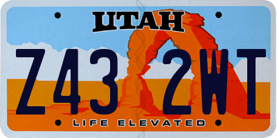 UT license plate Z432WT