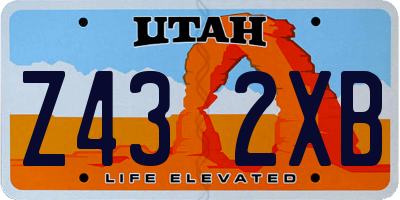 UT license plate Z432XB