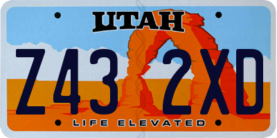 UT license plate Z432XD