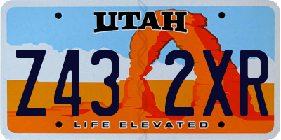 UT license plate Z432XR