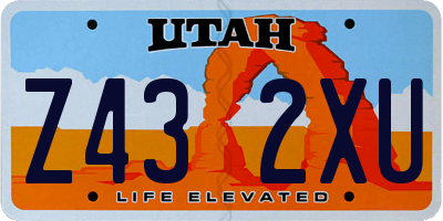 UT license plate Z432XU